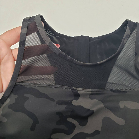 Zyia Active All Star High Neck Sports Bra S Forest Green Camo - Picture 3 of 8